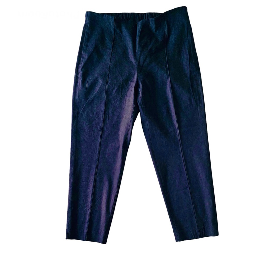 J. Jill Linen Stretch Pull On Pants color Navy Blue